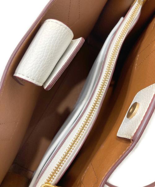 TORY BURCH（トリーバーチ）TORY BURCH (トリーバーチ) 2WAYレザーバッグ ホワイトの古着・服飾アイテム