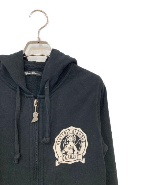 Hysteric Glamour（ヒステリックグラマー）Hysteric Glamour (ヒステリックグラマー) GUITAR GIRL HOODIE/ギターガールフーディー ブラック サイズ:SIZE Freeの古着・服飾アイテム