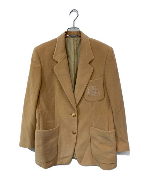 Aquascutum（アクアスキュータム）Aquascutum (アクアスキュータム) 金ボタンエンブレムウールテーラードジャケット ベージュ サイズ:SIZE 9の古着・服飾アイテム