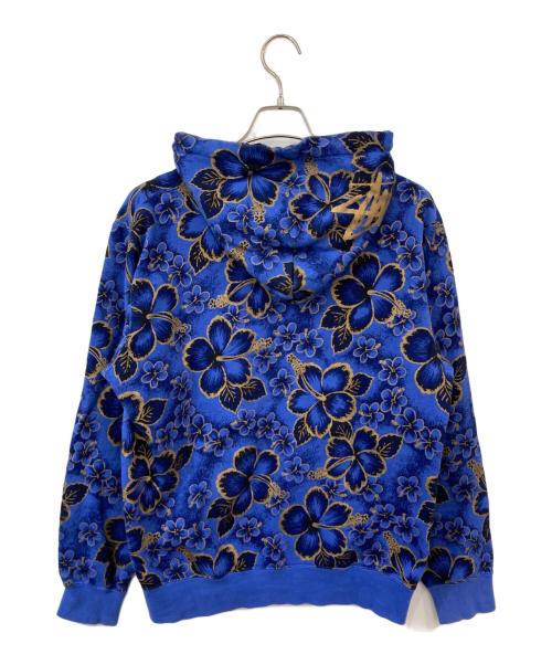 stussy（ステューシー）stussy (ステューシー) ハイビスカス柄ジップパーカー ブルー サイズ:SIZE Lの古着・服飾アイテム