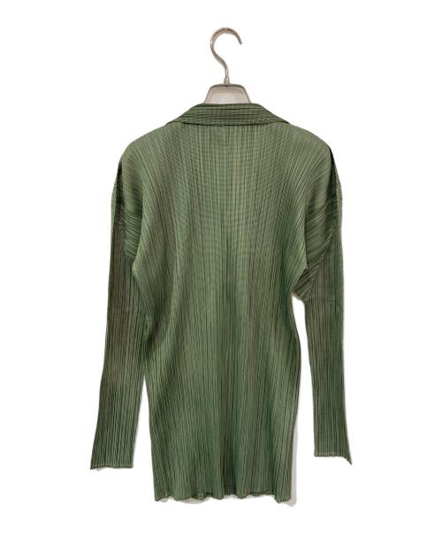PLEATS PLEASE（プリーツプリーズ）PLEATS PLEASE (プリーツプリーズ) プリーツカーディガン グリーン サイズ:SIZE 3の古着・服飾アイテム