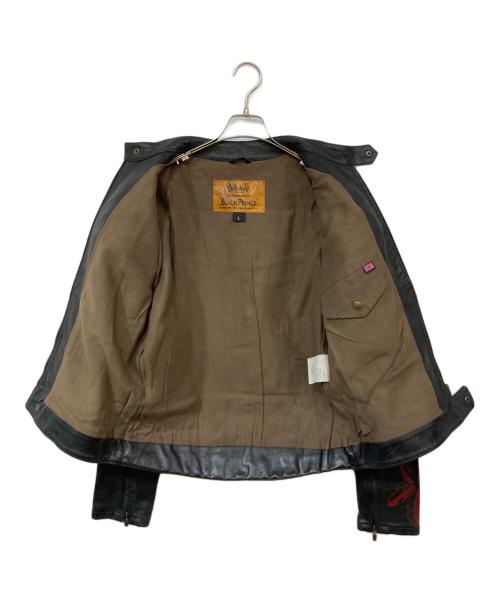 BELSTAFF（ベルスタッフ）Belstaff (ベルスタッフ) プリントシングルライダース ブラック サイズ:Lの古着・服飾アイテム