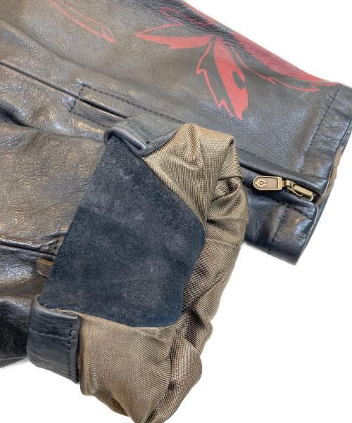 BELSTAFF（ベルスタッフ）Belstaff (ベルスタッフ) プリントシングルライダース ブラック サイズ:Lの古着・服飾アイテム