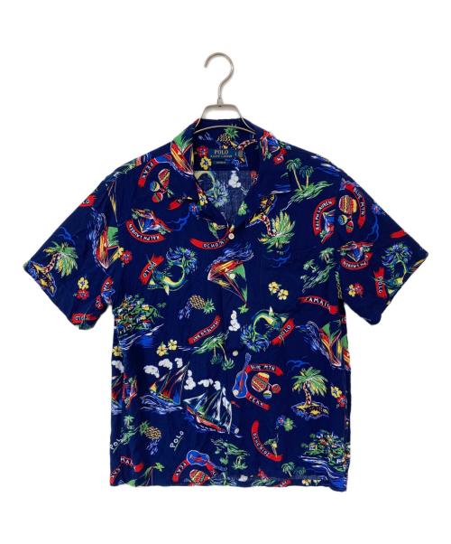 POLO RALPH LAUREN（ポロ・ラルフローレン）POLO RALPH LAUREN (ポロ・ラルフローレン) アロハシャツ ブルー サイズ:SIZE Lの古着・服飾アイテム