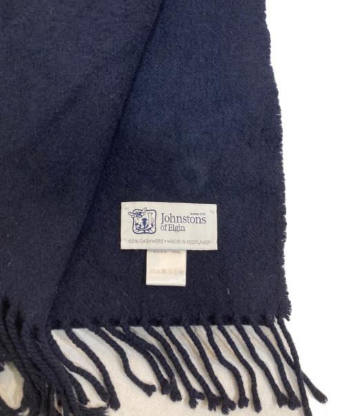 JOHNSTONS（ジョンストンズ）JOHNSTONS (ジョンストンズ) カシミヤストール ネイビーの古着・服飾アイテム
