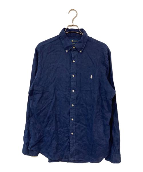 RALPH LAUREN（ラルフローレン）RALPH LAUREN (ラルフローレン) リネンシャツ ネイビー サイズ:SIZE Lの古着・服飾アイテム