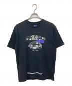 Aape BY A BATHING APEエーエイプ バイ アベイシングエイプ）の古着「MOONFACE GRAPHIC PRINTED TEE　ムーンフェイス グラフィック プリンテッド ティー」｜ブラック