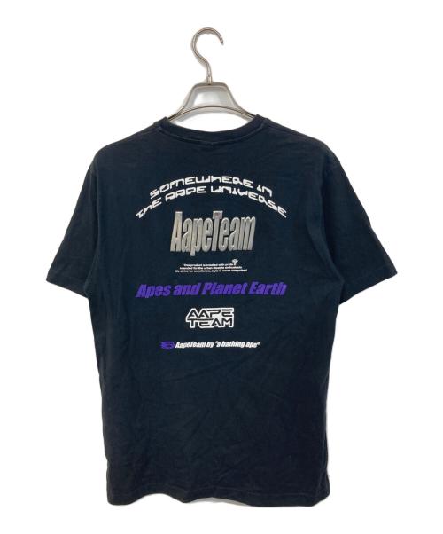 Aape BY A BATHING APE（エーエイプ バイ アベイシングエイプ）Aape BY A BATHING APE (エーエイプ バイ アベイシングエイプ) MOONFACE GRAPHIC PRINTED TEE　ムーンフェイス グラフィック プリンテッド ティー ブラック サイズ:XLの古着・服飾アイテム