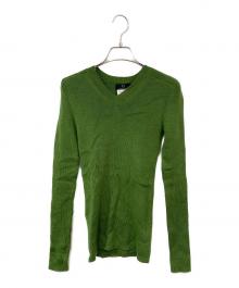 Y's（ワイズ）の古着「Vネックニット」｜黄緑