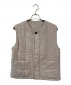 MATSUFUJIマツフジ）の古着「Wool Stripe Quilted Vest」｜ベージュ