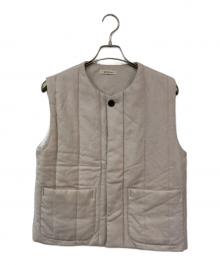 MATSUFUJI（マツフジ）の古着「Wool Stripe Quilted Vest」｜ベージュ