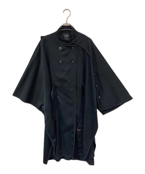 UNITED TOKYO（ユナイテッドトーキョー）UNITED TOKYO (ユナイテッドトーキョー) オブリークカッティングケープコート ブラックの古着・服飾アイテム