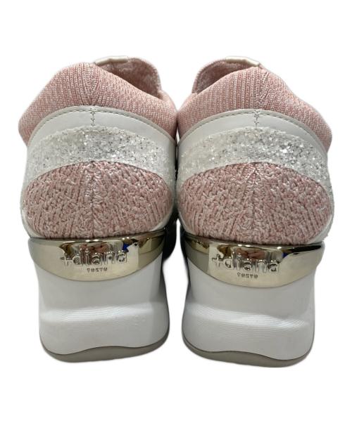 DIANA（ダイアナ）DIANA (ダイアナ) ハイカットスニーカー ホワイト×ピンク サイズ:SIZE 23.5cmの古着・服飾アイテム