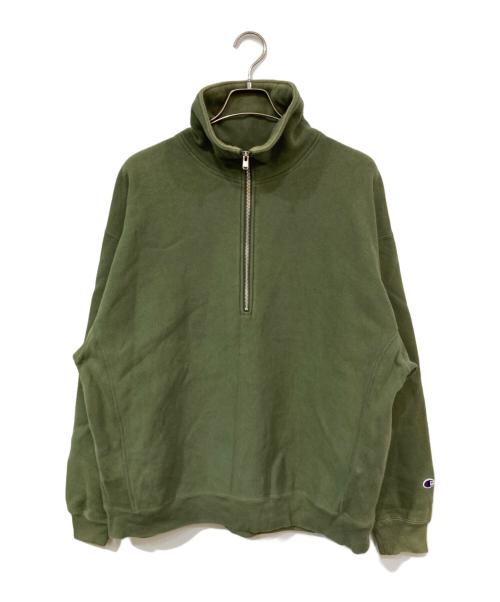 Champion REVERSE WEAVE（チャンピオン リバース ウィーブ）Champion REVERSE WEAVE (チャンピオン リバース ウィーブ) MONKEY TIME (モンキータイム) ハーフジップスウェット グリーン サイズ:SIZE XLの古着・服飾アイテム