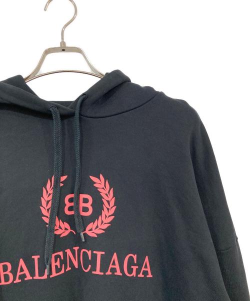 BALENCIAGA（バレンシアガ）BALENCIAGA (バレンシアガ) BBロゴプリントプルオーバーパーカー ブラック サイズ:SIZE Sの古着・服飾アイテム