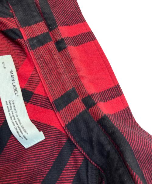 OFFWHITE（オフホワイト）OFFWHITE (オフホワイト) STENCIL FLANNEL SHIRT/ステンシルフランネルシャツ レッド サイズ:SIZE Lの古着・服飾アイテム