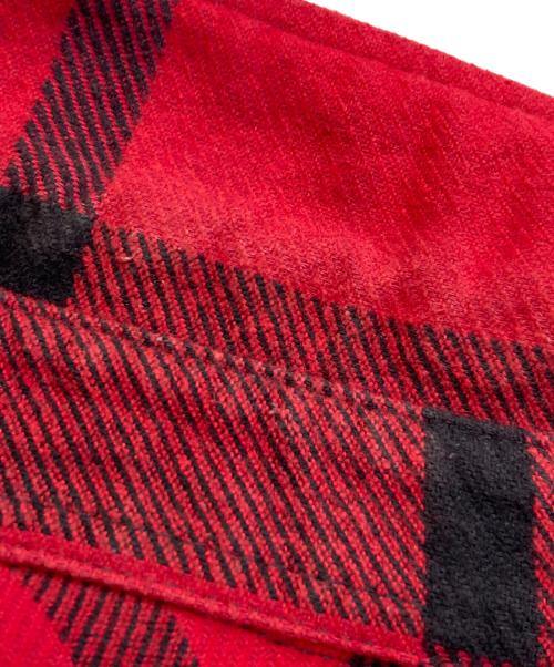 OFFWHITE（オフホワイト）OFFWHITE (オフホワイト) STENCIL FLANNEL SHIRT/ステンシルフランネルシャツ レッド サイズ:SIZE Lの古着・服飾アイテム