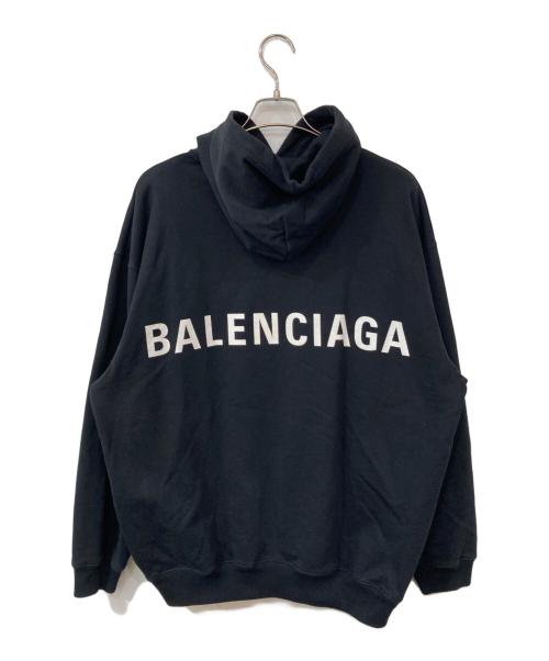 BALENCIAGA（バレンシアガ）BALENCIAGA (バレンシアガ) バックロゴプリント プルオーバーパーカー ブラック サイズ:Lの古着・服飾アイテム
