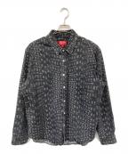 SUPREMEシュプリーム）の古着「Warp Jacquard Logos Denim Shirt/ラップジャカードロゴスデニムシャツ」｜ブラック