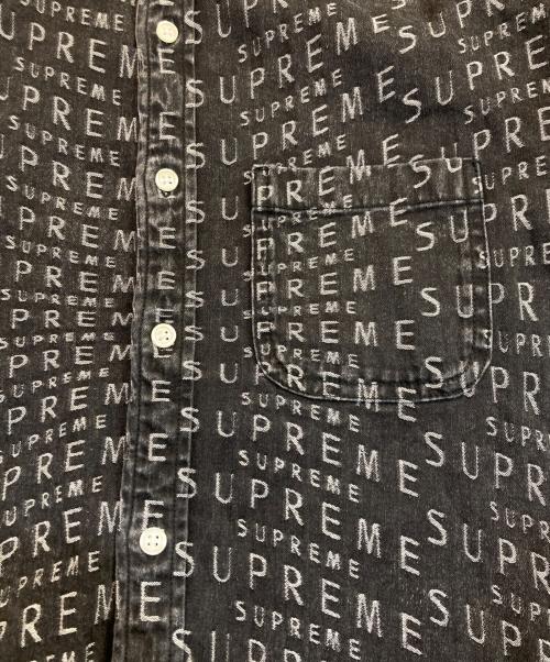 SUPREME（シュプリーム）SUPREME (シュプリーム) Warp Jacquard Logos Denim Shirt/ラップジャカードロゴスデニムシャツ ブラック サイズ:SIZE Mの古着・服飾アイテム