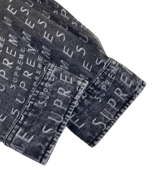 SUPREME（シュプリーム）SUPREME (シュプリーム) Warp Jacquard Logos Denim Shirt/ラップジャカードロゴスデニムシャツ ブラック サイズ:SIZE Mの古着・服飾アイテム