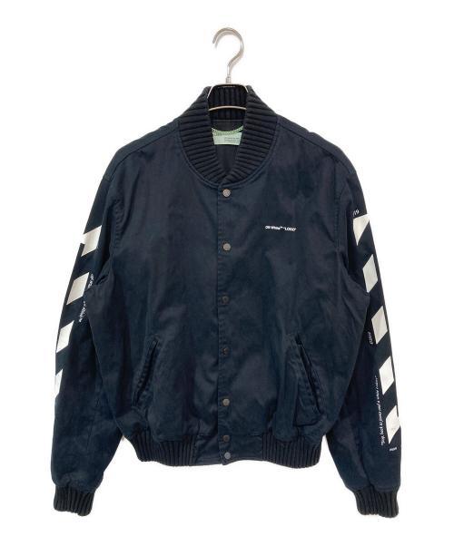 OFFWHITE（オフホワイト）OFFWHITE (オフホワイト) DIAG SKINNY VARSITY ジャケット ブラック サイズ:XXLの古着・服飾アイテム