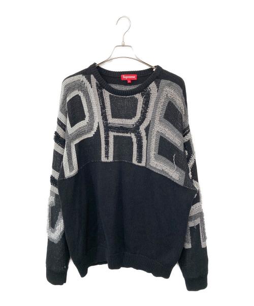 SUPREME（シュプリーム）SUPREME (シュプリーム) chenille logo sweater/シェニールロゴセーター ブラック サイズ:SIZE XLの古着・服飾アイテム