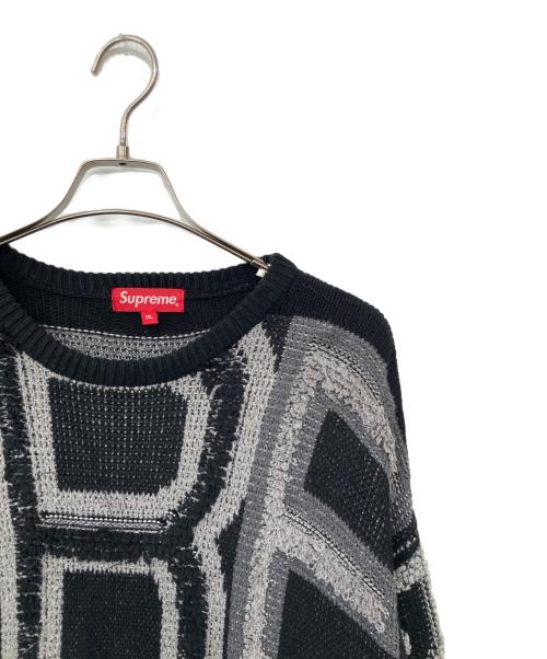 SUPREME（シュプリーム）SUPREME (シュプリーム) chenille logo sweater/シェニールロゴセーター ブラック サイズ:SIZE XLの古着・服飾アイテム