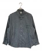 STEVEN ALANスティーブンアラン）の古着「40/1 NEL CHECK REGULAR COLLAR SHIRT-LOOSE/シャツ」｜グリーン×ブラック