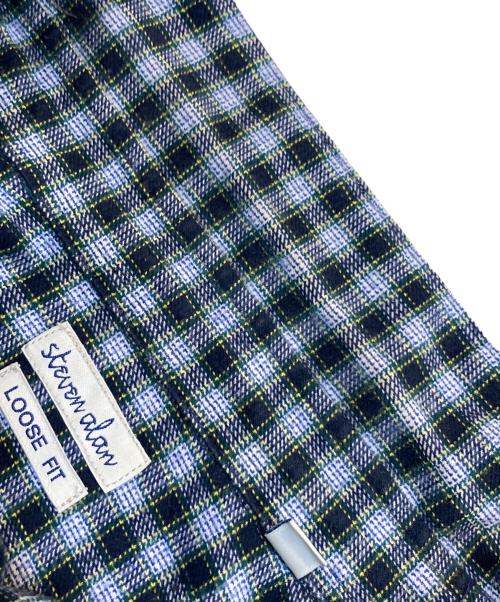 STEVEN ALAN（スティーブンアラン）STEVEN ALAN (スティーブンアラン) 40/1 NEL CHECK REGULAR COLLAR SHIRT-LOOSE/シャツ グリーン×ブラック サイズ:Lの古着・服飾アイテム