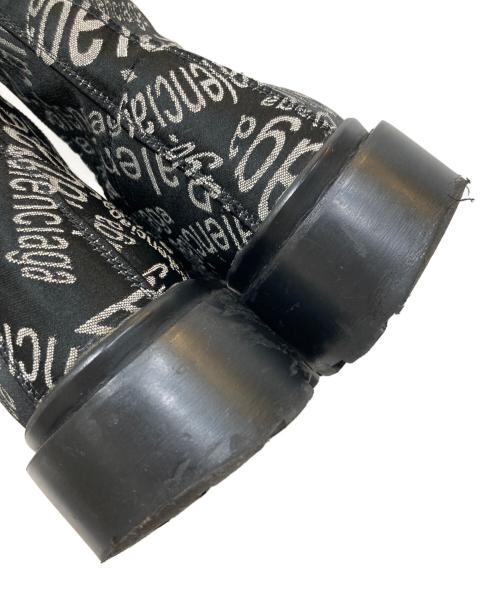 BALENCIAGA（バレンシアガ）BALENCIAGA (バレンシアガ) WAVE LOGO COMBAT BOOT/ウェーブロゴコンバットブーツ ブラック サイズ:SIZE 41の古着・服飾アイテム