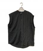 OAMCオーエーエムシー）の古着「Sleeveless QUADRA Pinstriped Shirt」｜ブラック
