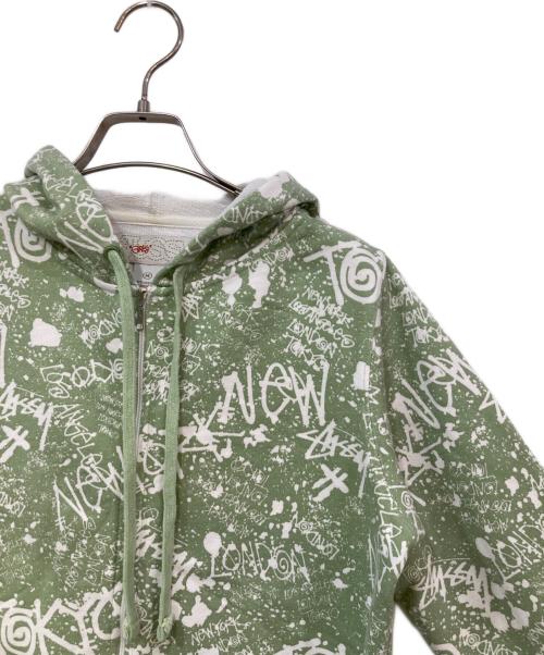 stussy（ステューシー）stussy (ステューシー) ジップパーカー グリーン サイズ:SIZE Mの古着・服飾アイテム