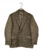 BEAMS PLUSビームスプラス）の古着「4つボタン メッシュチェック ダブルブレステッドジャケット」｜グリーン×ベージュ
