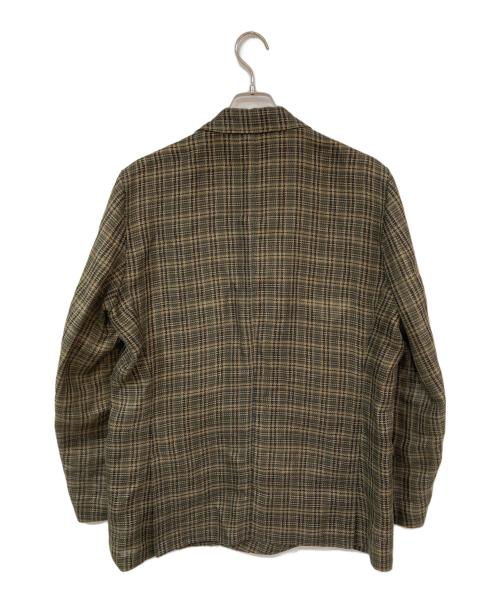 BEAMS PLUS（ビームスプラス）BEAMS PLUS (ビームスプラス) 4つボタン メッシュチェック ダブルブレステッドジャケット グリーン×ベージュ サイズ:Lの古着・服飾アイテム