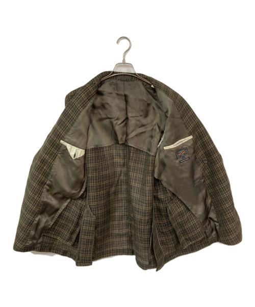 BEAMS PLUS（ビームスプラス）BEAMS PLUS (ビームスプラス) 4つボタン メッシュチェック ダブルブレステッドジャケット グリーン×ベージュ サイズ:Lの古着・服飾アイテム