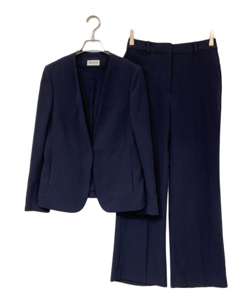 PLST（プラステ）PLST (プラステ) トリアセブレンドカラーレスジャケットセットアップスーツ ネイビー サイズ:SIZE 3の古着・服飾アイテム