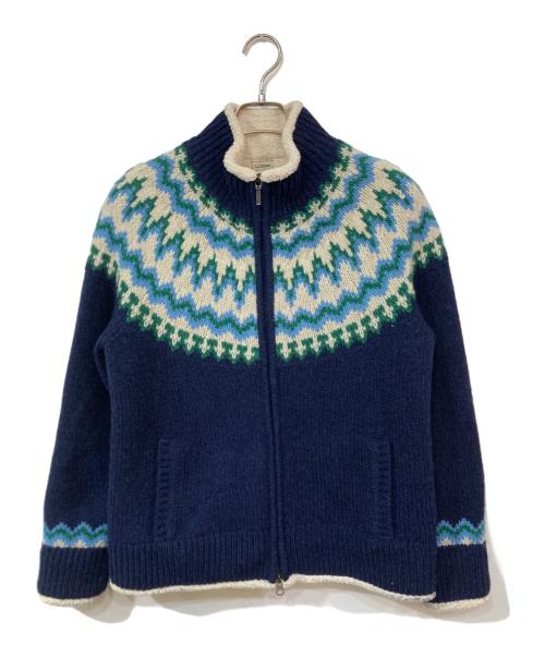 L.L.Bean（エルエルビーン）L.L.Bean (エルエルビーン) ノルディックジップニットカーディガン ブルー サイズ:SIZE Mの古着・服飾アイテム