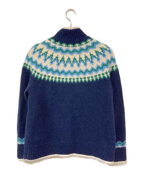 L.L.Bean（エルエルビーン）L.L.Bean (エルエルビーン) ノルディックジップニットカーディガン ブルー サイズ:SIZE Mの古着・服飾アイテム