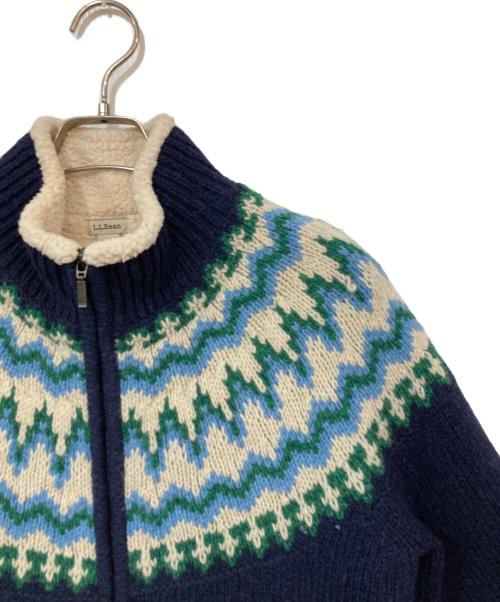 L.L.Bean（エルエルビーン）L.L.Bean (エルエルビーン) ノルディックジップニットカーディガン ブルー サイズ:SIZE Mの古着・服飾アイテム