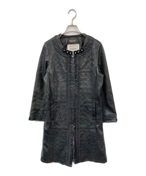 INGEBORG（インゲボルグ）INGEBORG (インゲボルグ) ラムレザーロングコート ブラック サイズ:3の古着・服飾アイテム