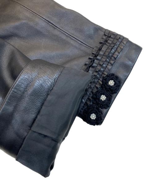 INGEBORG（インゲボルグ）INGEBORG (インゲボルグ) ラムレザーロングコート ブラック サイズ:3の古着・服飾アイテム