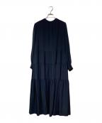 INGEBORGインゲボルグ）の古着「デシンティアードワンピース」｜グリーン