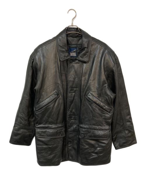 COMSTOCK（カムストック）COMSTOCK (カムストック) レザーカーコート ブラック サイズ:SIZE XLの古着・服飾アイテム