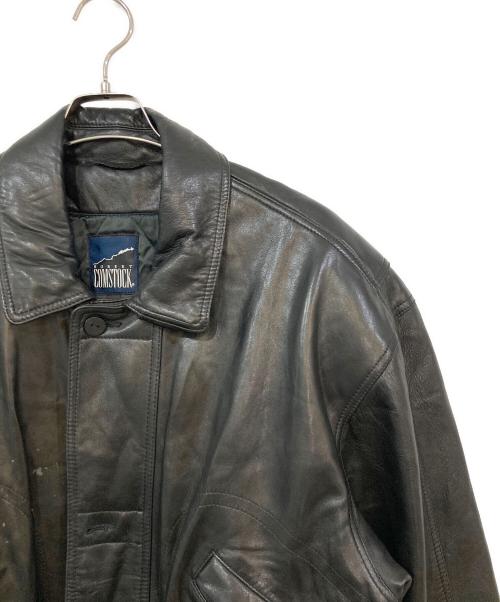 COMSTOCK（カムストック）COMSTOCK (カムストック) レザーカーコート ブラック サイズ:SIZE XLの古着・服飾アイテム
