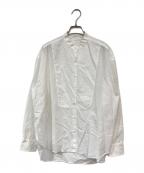 Whim Gazetteウィムガゼット）の古着「タイプライタースタンドカラーシャツ」｜ホワイト