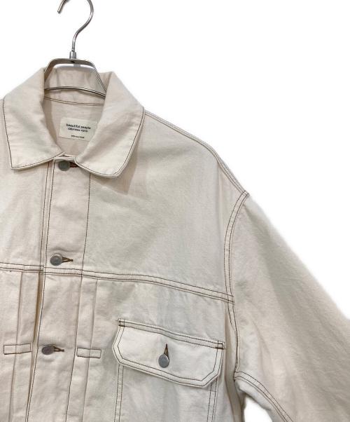 beautiful people（ビューティフルピープル）beautiful people (ビューティフルピープル) セルヴィッジデニムビッグブルゾン アイボリー サイズ:SIZE 38の古着・服飾アイテム