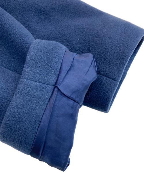 23区（ニジュウサンク）23区 (ニジュウサンク) ダブルクロスベロアスタンドカラー ブルー サイズ:38の古着・服飾アイテム