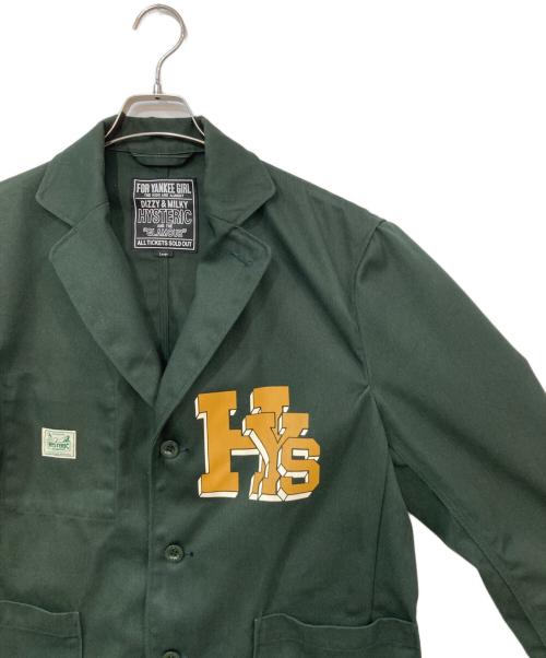 Hysteric Glamour（ヒステリックグラマー）Hysteric Glamour (ヒステリックグラマー) HYS COLLEGEカバーオールジャケット グリーン サイズ:Lの古着・服飾アイテム