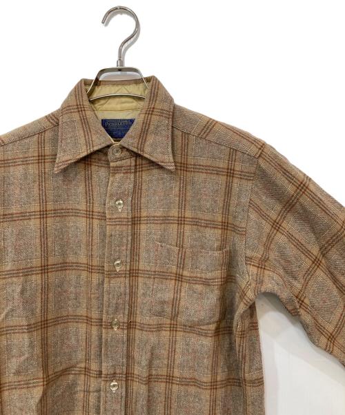 PENDLETON（ペンドルトン）PENDLETON (ペンドルトン) 70’s チェックシャツ ベージュ サイズ:Mの古着・服飾アイテム
